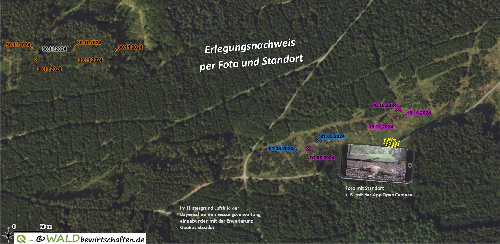 Erlegungsnachweis per Foto mit Standort