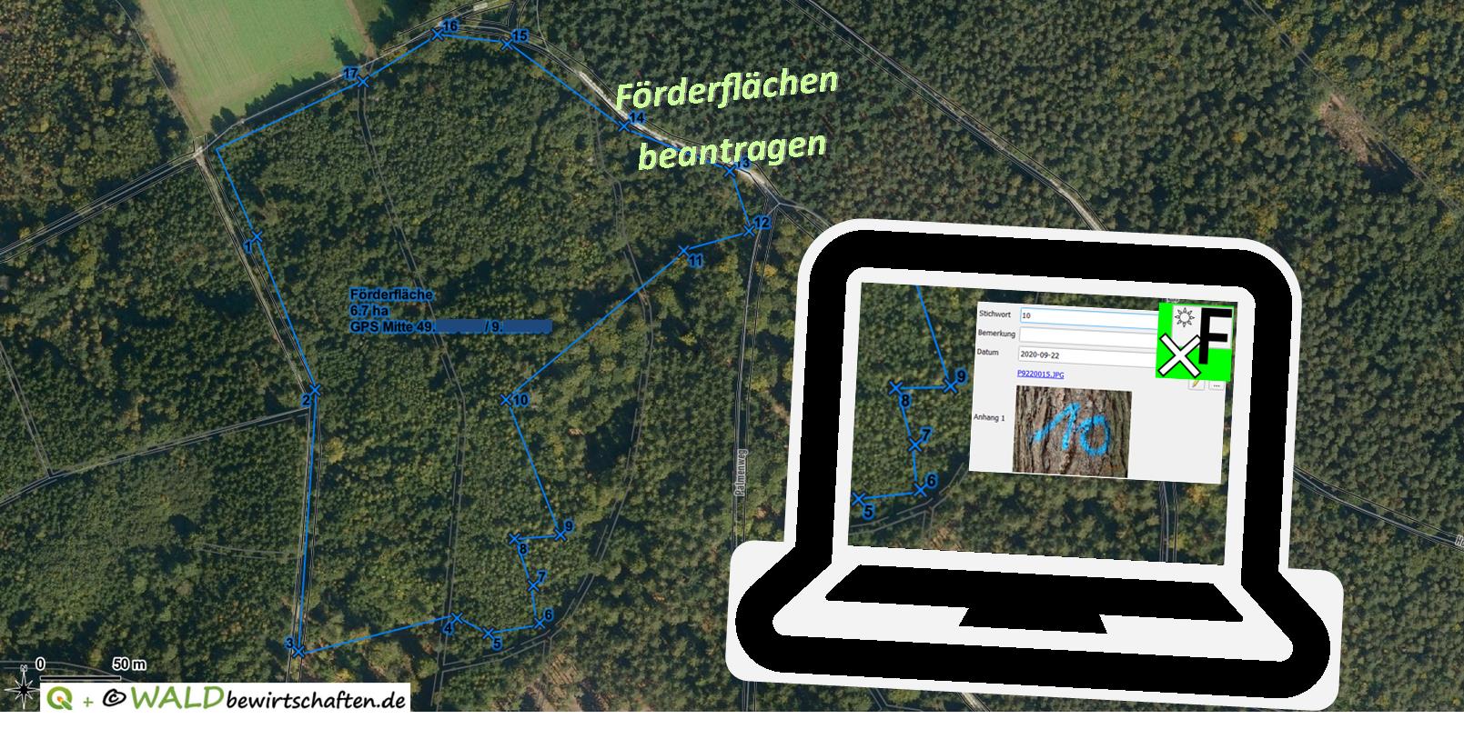 Unterlagen für Förderanträe mit wenigen Klicks über dem Luftbild erstellen